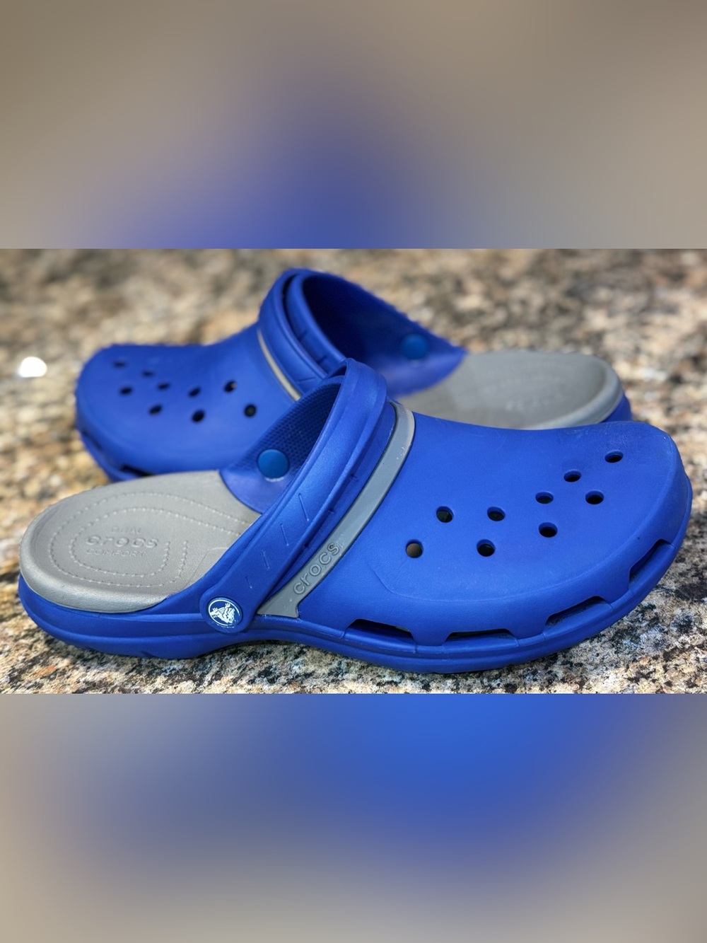 Crocs Modi Sport Flip Sandals Blue Gray Slip On Men’s Size 13 Clog